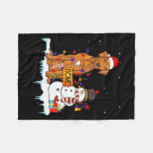 Funny Rhodesian Ridgeback Dog Christmas Snowman Xm Fleecedecke (Vorderseite (Horizontal))