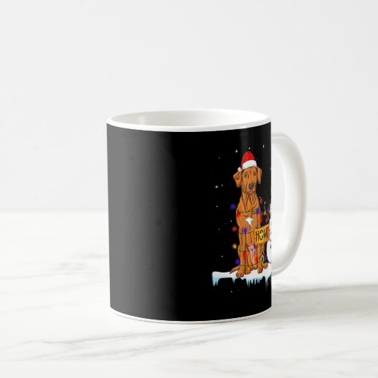 Funny Rhodesian Ridgeback Dog Christmas Snowman Xm Kaffeetasse (VorderseiteRechts)