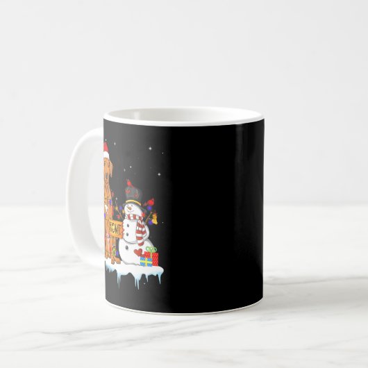 Funny Rhodesian Ridgeback Dog Christmas Snowman Xm Kaffeetasse (Vorderseite Links)