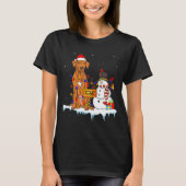 Funny Rhodesian Ridgeback Dog Christmas Snowman Xm T-Shirt (Vorderseite)