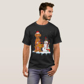 Funny Rhodesian Ridgeback Dog Christmas Snowman Xm T-Shirt (Vorne ganz)