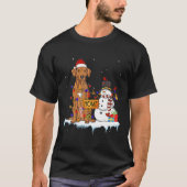 Funny Rhodesian Ridgeback Dog Christmas Snowman Xm T-Shirt (Vorderseite)