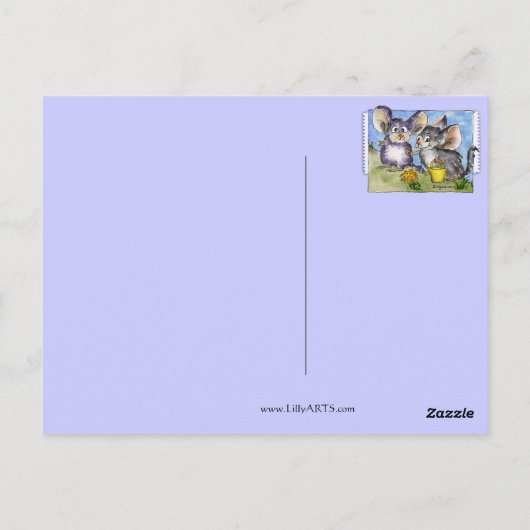 Funny Rhymes Chinchilla Liebe Postcard Postkarte (Rückseite)