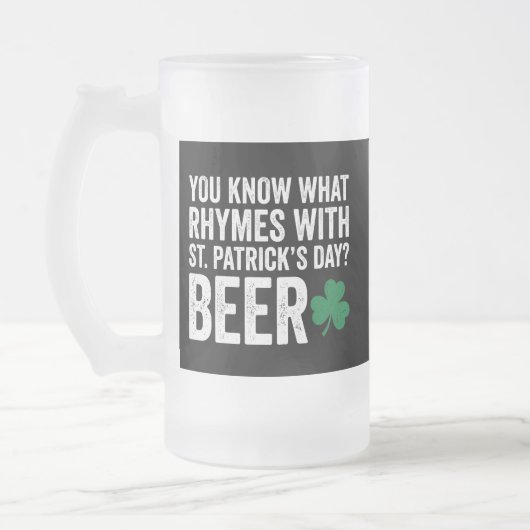 Funny Rhymes With St Patrick's Day Beer Pun Mattglas Bierglas (Links)