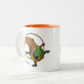 Funny Rhythmic Gymnast Capybara Hoop Cartoon Zweifarbige Tasse (Vorderseite Links)
