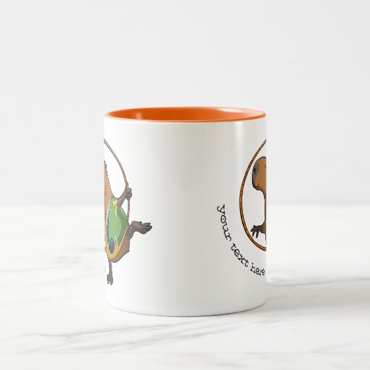 Funny Rhythmic Gymnast Capybara Hoop Cartoon Zweifarbige Tasse (Mittel)