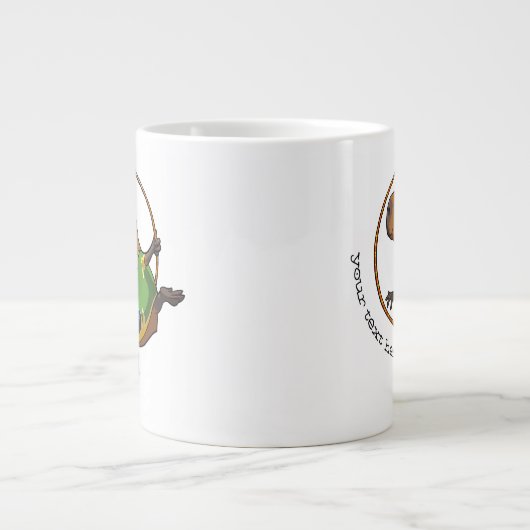 Funny Rhythmic Gymnast Hoop Cartoon Capybara Jumbo-Tasse (Vorderseite)