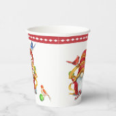 Funny Ribbon Gnome mit Birds Weihnachtspapier Tass Pappbecher (Rechts)