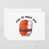 Funny Rice to Meat You Postkarte (Vorne/Hinten)