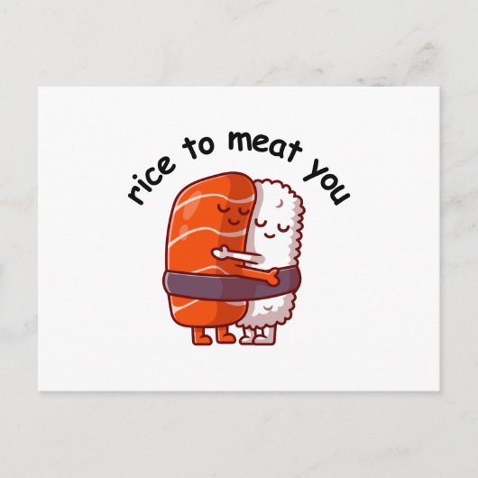 Funny Rice to Meat You Postkarte (Vorderseite)