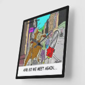 Funny Rick London Treehugger Wall Clock Quadratische Wanduhr (Winkel)