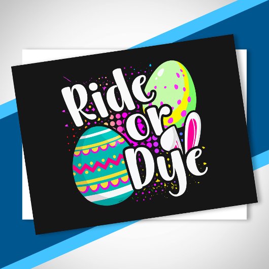 Funny Ride oder Dye Eggs Happy Ostersonnige Ohren Postkarte
