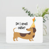 Funny Rieche ich Kuchen Geburtstagshund Karte (Stehend Vorderseite)