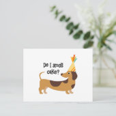 Funny Rieche ich Kuchen Geburtstagshund Postkarte (Stehend Vorderseite)