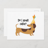 Funny Rieche ich Kuchen Geburtstagshund Postkarte (Vorne/Hinten)