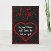 Funny Right Angle Math Joke Glitzer Valentine Card Karte (Vorderseite)