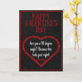 Funny Right Angle Math Joke Glitzer Valentine Card Karte (Gelbe Blume)