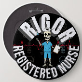 Funny Rigor RN Skeleton Med Halloween Skull Art Button (Vorne & Hinten)