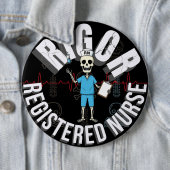 Funny Rigor RN Skeleton Med Halloween Skull Art Button (Beispiel)