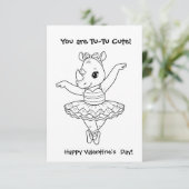 funny RIHNO  Coloring Maze Classroom Valentine  Dankeskarte (Stehend Vorderseite)