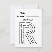 funny RIHNO  Coloring Maze Classroom Valentine  Dankeskarte (Rückseite)