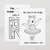 funny RIHNO  Coloring Maze Classroom Valentine  Dankeskarte (Vorne/Hinten)