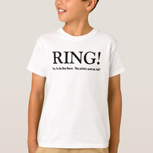 Funny Ring Bearer Anpassbare Hochzeitsfeier Shirt (Vorderseite)