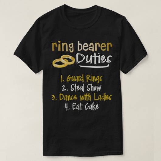 FUNNY RING BEARER DUTIES Niedlich Wedding Gift T-Shirt (Design vorne)