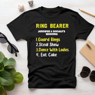 Funny Ring Bearer T - Shirt Hochzeitskolonne Name