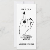 Funny Ring Finger Bachelorette Wochenende Ausflug Einladung (Vorderseite)