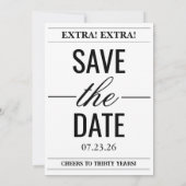 Funny RIP Twenties Newspaper 30th Birthday Einladung (Rückseite)