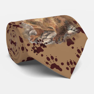 Funny River Otter & Footprints, Tracks Neck Tie Krawatte
