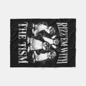 Funny rizz em with the tism retro penguin meme  fleecedecke (Vorderseite (Horizontal))