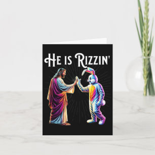 Funny Rizz Er ist Rizzin Jesus High Five Osterbun Karte