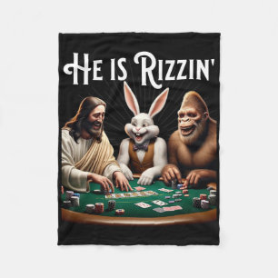 Funny Rizz Er Rizzin Jesus Fleecedecke