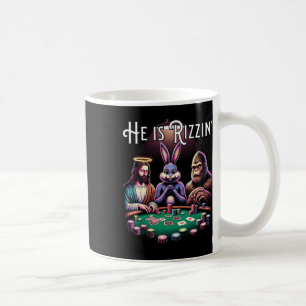 Funny Rizz Er Rizzin Jesus Ostern Bunny Bigfoot Kaffeetasse