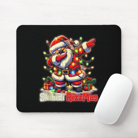 Funny Rizz Santa Claus Dabbing Christmas Skibidi R Mousepad (Mit Mouse)