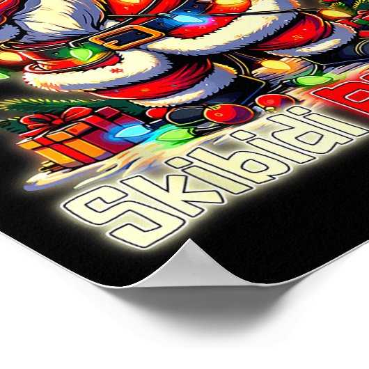 Funny Rizz Santa Claus Dabbing Christmas Skibidi R Poster (Ecke)