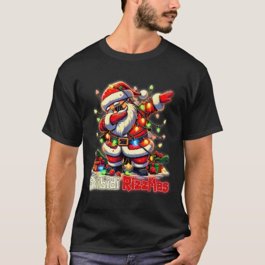 Funny Rizz Santa Claus Dabbing Christmas Skibidi R T-Shirt (Vorderseite)