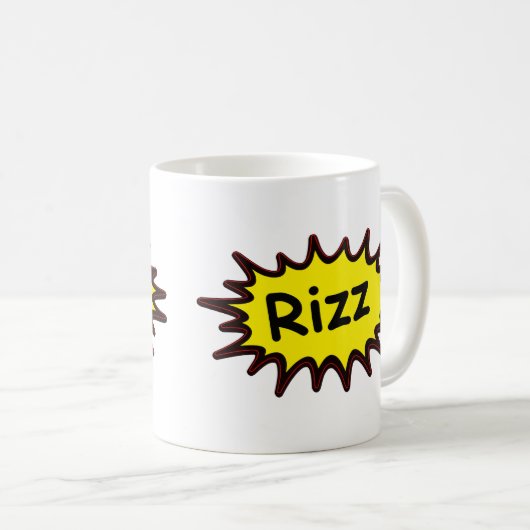 Funny "Rizz" Weiße Tasse - Gen Z Spaß Geschenk (VorderseiteRechts)