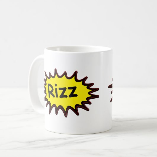 Funny "Rizz" Weiße Tasse - Gen Z Spaß Geschenk (Vorderseite Links)