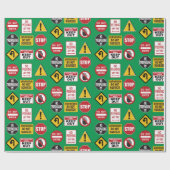 Funny Road Signing Stopp nicht eingeben Warnungen Geschenkpapier (Flach)