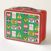 Funny Road Signs Stopp nicht in Warnungen eingeben Metall Brotdose (Vorderseite)