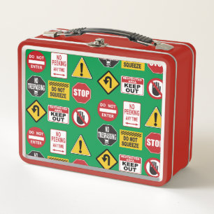 Funny Road Signs Stopp nicht in Warnungen eingeben Metall Brotdose