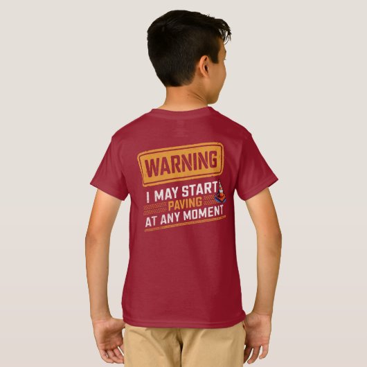 Funny Road Work Warning Sign Construction Humor T-Shirt (Schwarz voll)