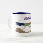 Funny Roadrunner animierte Cartoon-Illustration Zweifarbige Tasse (Vorderseite Links)