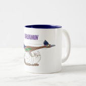 Funny Roadrunner animierte Cartoon-Illustration Zweifarbige Tasse (VorderseiteRechts)
