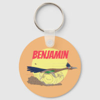 Funny roadrunner bird cartoon illustration