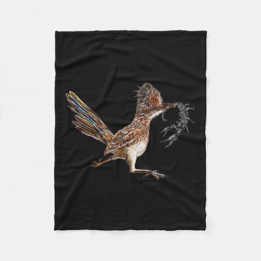 Funny Roadrunner Scorpion Road Runner Bird Hunter Fleecedecke (Vorderseite)