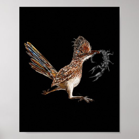 Funny Roadrunner Scorpion Road Runner Bird Hunter Poster (Vorne)
